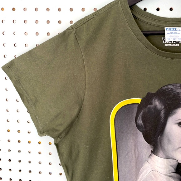 Star Wars Princess Leah T-Shirt XXL army Green 100% Cotton by Port & Company - Picture 6 of 10